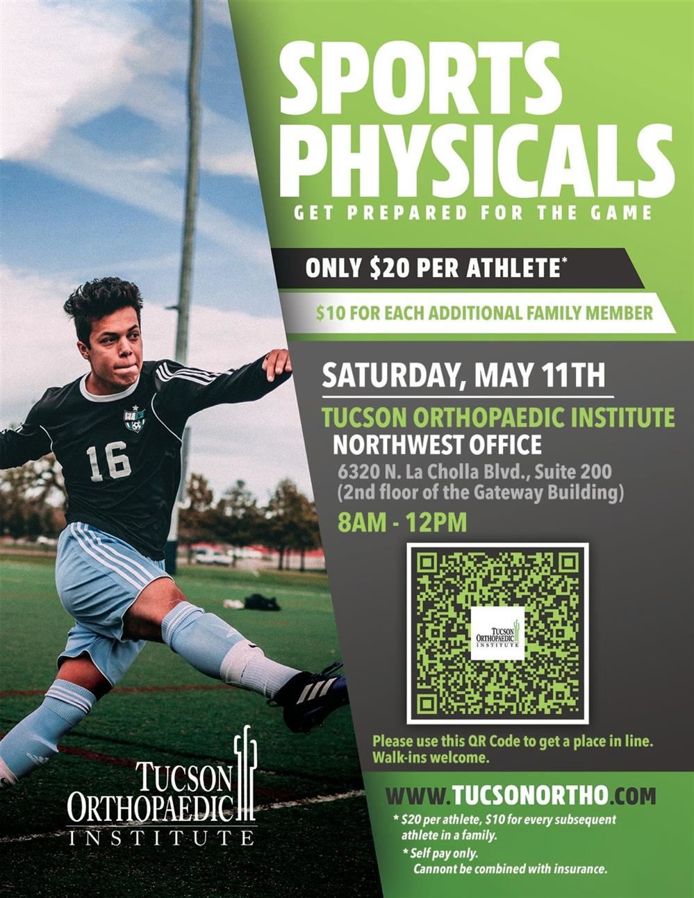 Flier for athletic physical exams